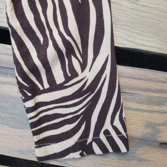 H&M Dress Neutral Brown Zebra Print Fit and Flare - Picture 7 of 15